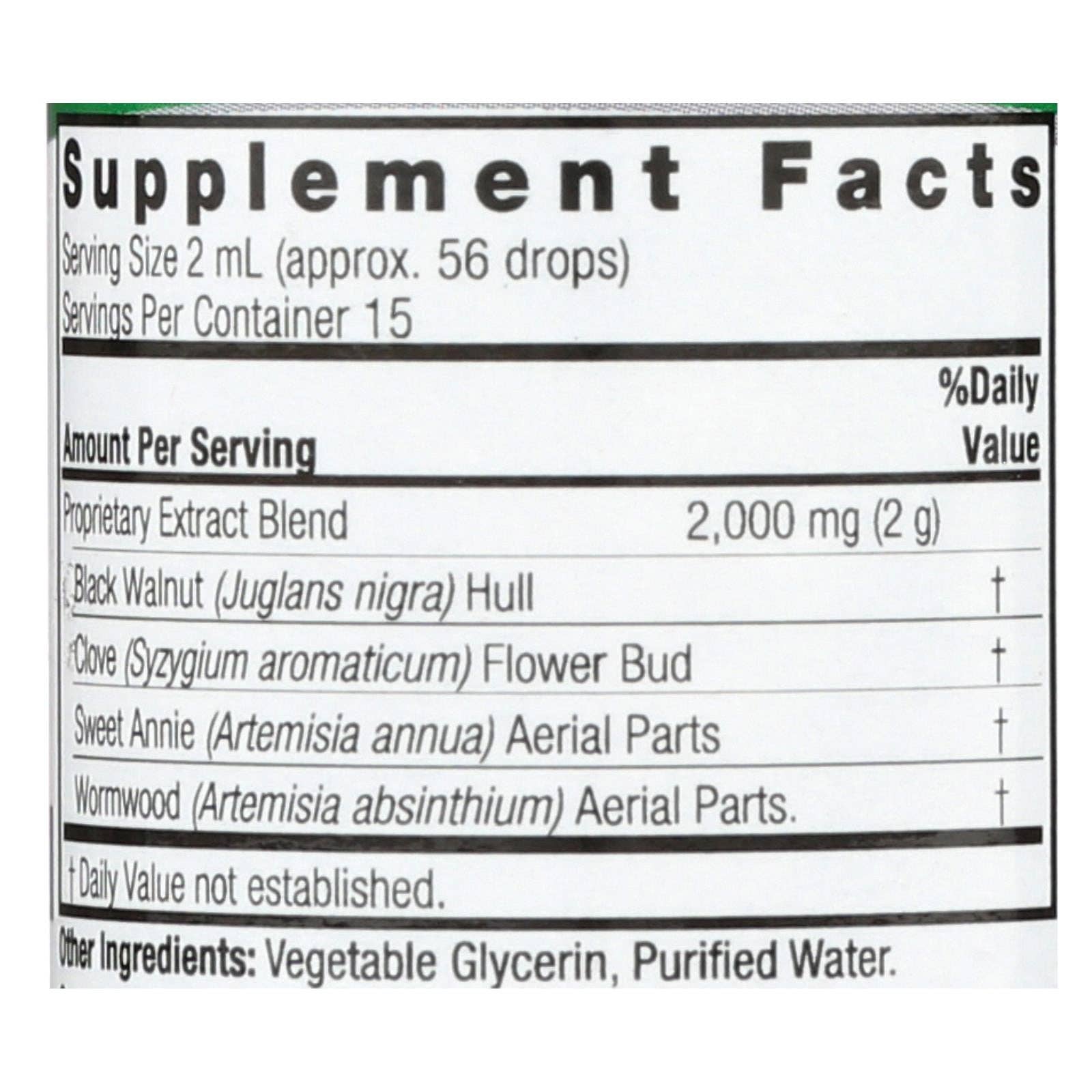 Everyday Supply Co - Wholesale Oral Supplement/Vitamin - Black Walnut & Wormwood Complex Alcohol-Free 1 Fl Oz1