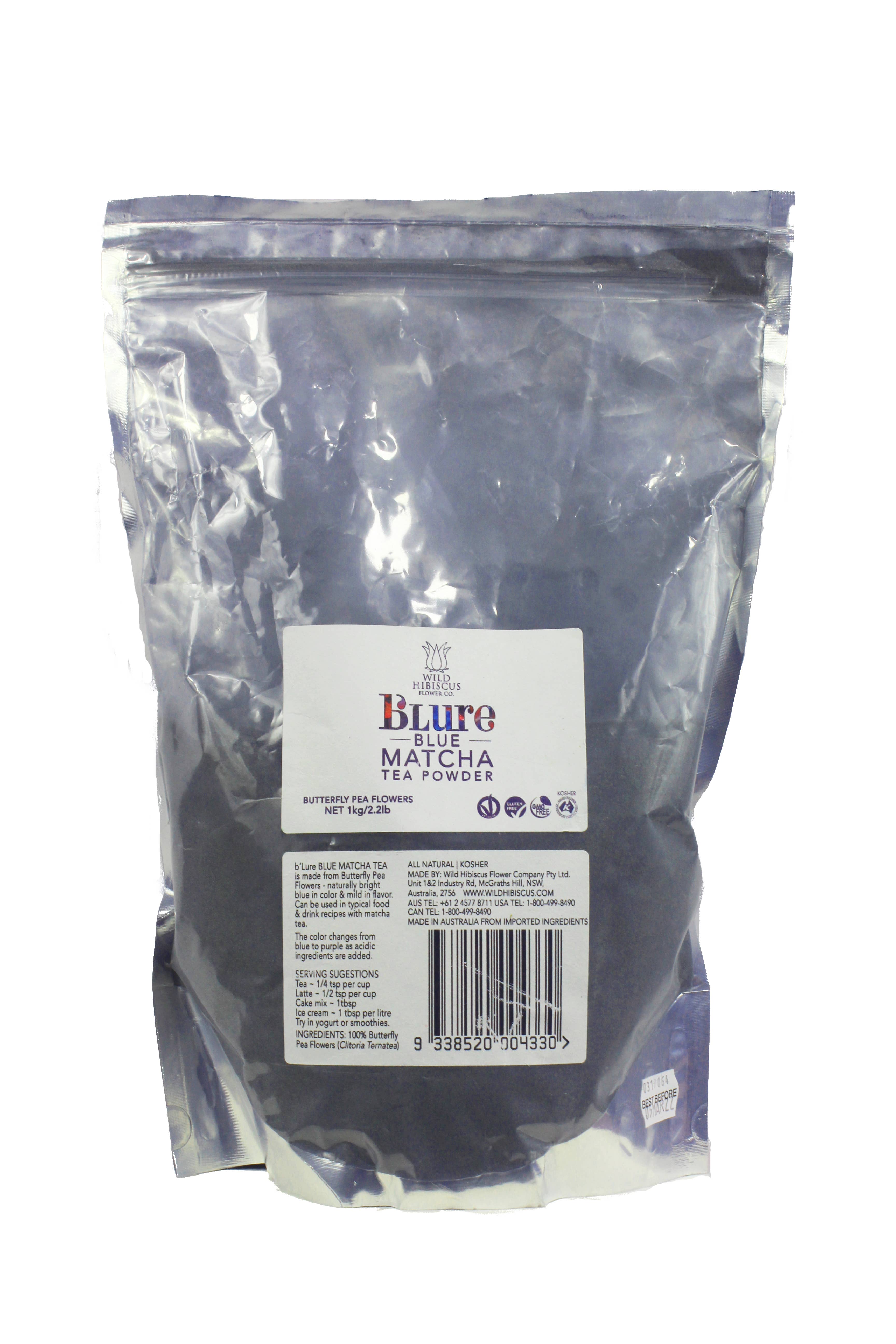 Wild Hibiscus Flower Company - Wholesale Health/Detox Tea - Blue Matcha 2.2lb in Resealable Pouch