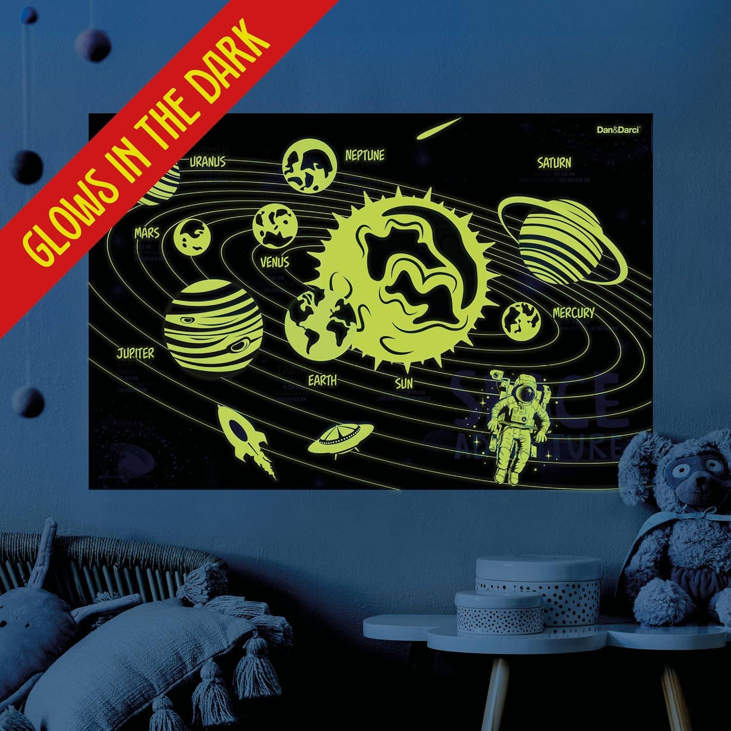 Dan&Darci - Wholesale Puzzle - Kids - Glow in The Dark 100 Piece Galaxy Jigsaw Puzzle for Kids2