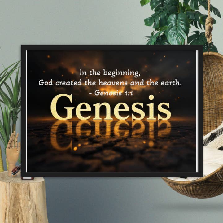 Genesis Inramad Affisch | Odla Din Tro Väggkonst för wholesale av Grow Your Faith