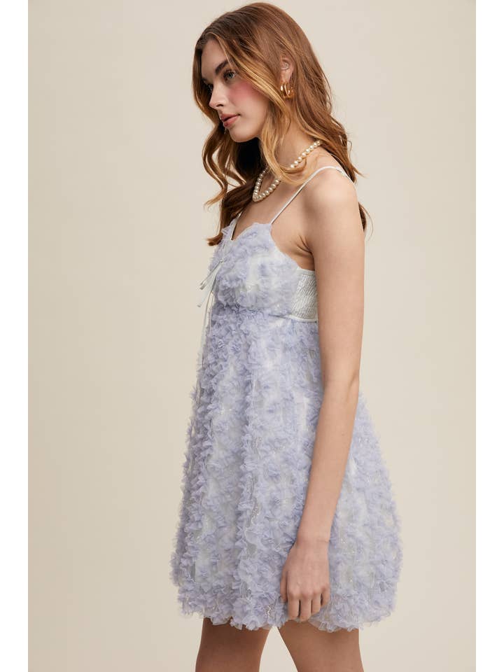 Listicle - Wholesale Dress - Women's - Fluffy Mesh Lace Layered Mini Dress18