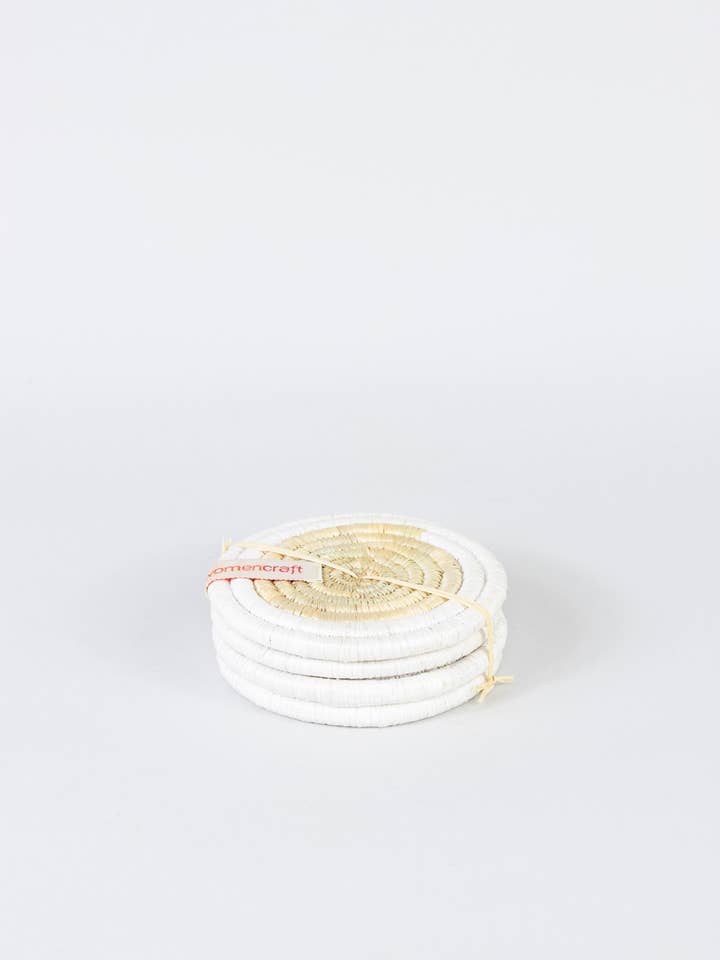Glasi Lot de 4 sous-verres | Pete Design | Upcycled Blanc pour la vente par WomenCraft