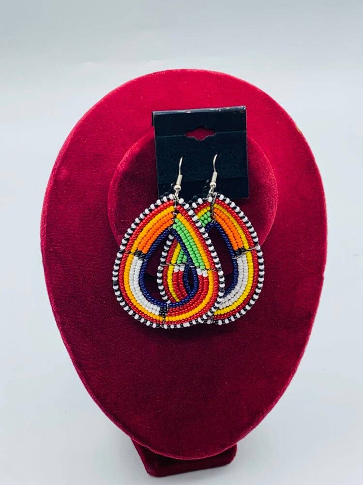 KENYAN SAFARI DESIGNS - Wholesale Dangle Earrings - Masai Beaded Earrings - Big Round Size3