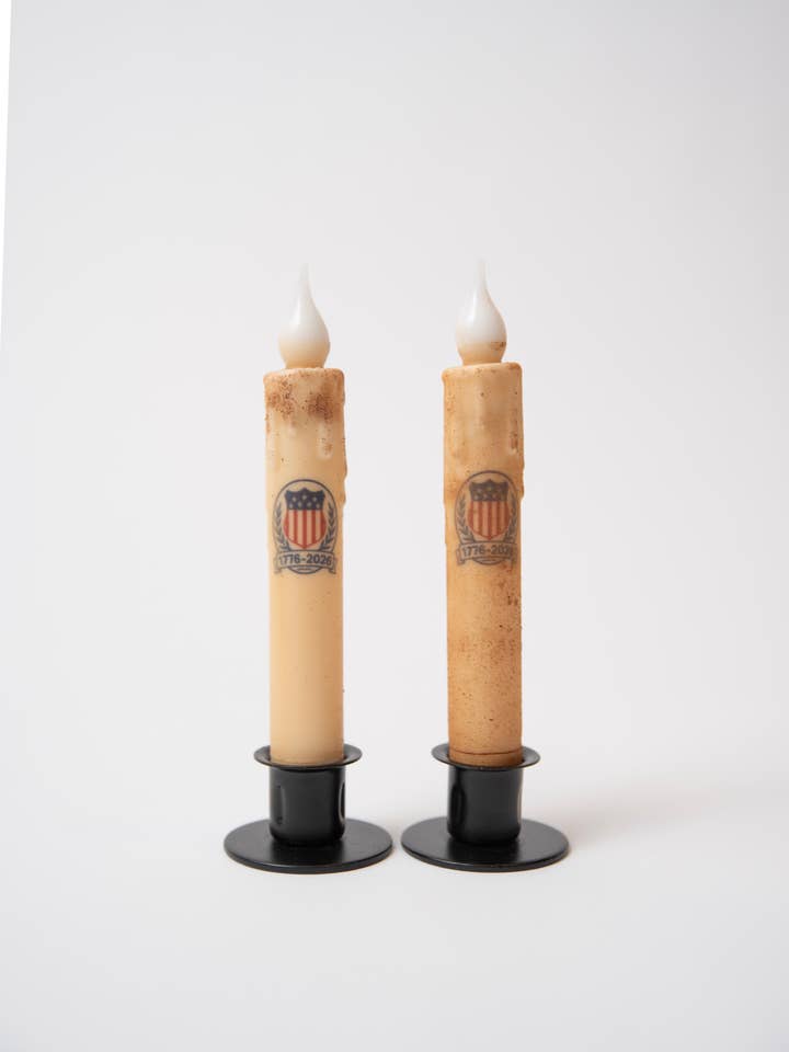 USA 250 Anniversary LED Timer Taper Candle for wholesale by LMS Wholesale