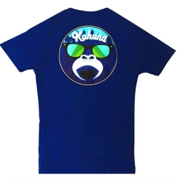 CAMISETA DE ROSTO ROYAL BLUE_MONKEY por atacado de KAHUNA STORE