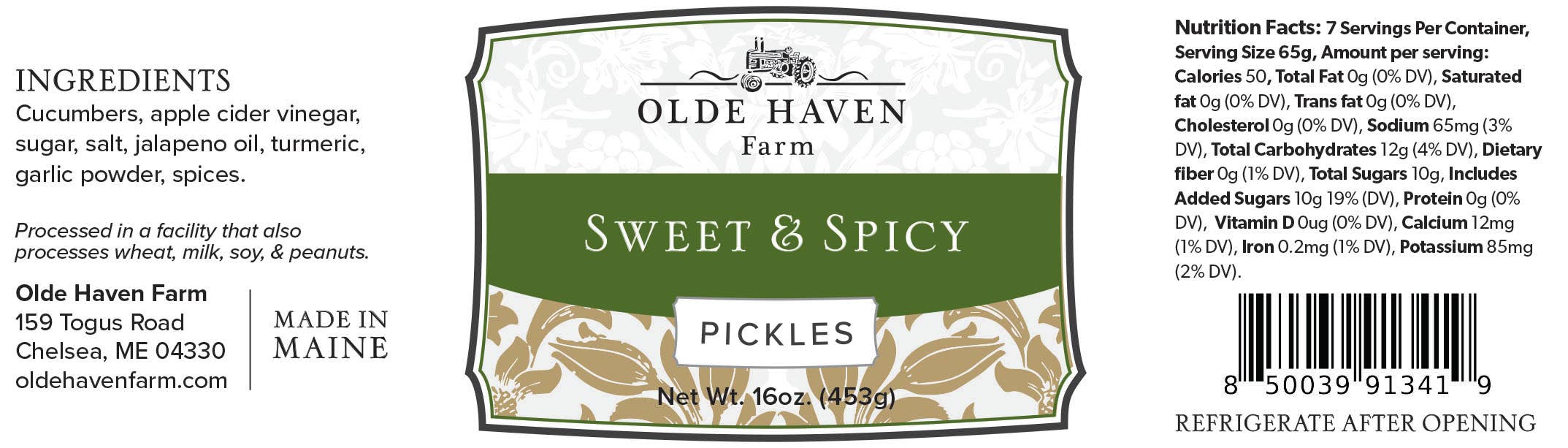 Olde Haven Farm - Wholesale Pickled Vegetables - Sweet & Spicy Pickles 16oz1