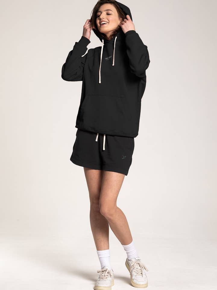 ORILABO Mid-weight Terry Hoodie til damer - Black for engroshandel hos ORILABO Project