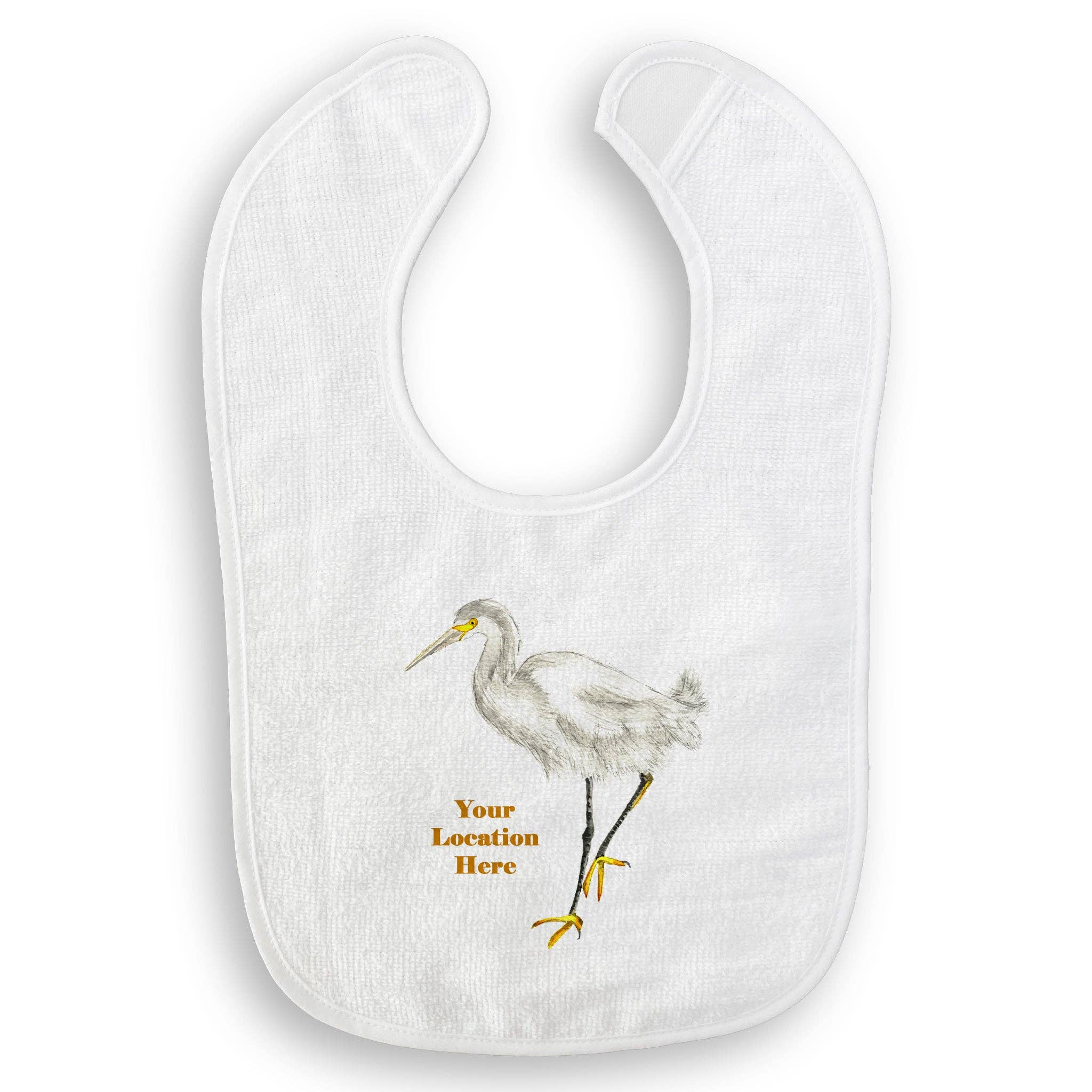 French Graffiti - Wholesale Tea Towel - Egret with Location15