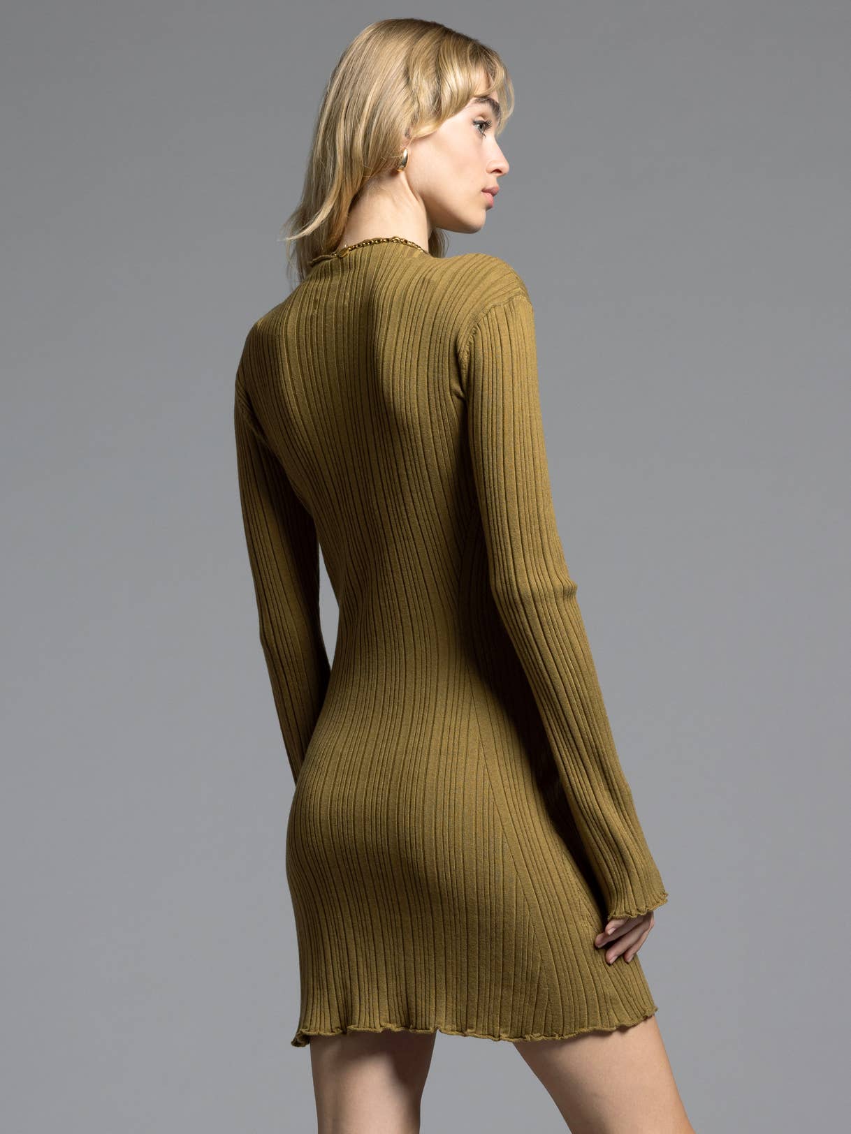 Weekend Los Angeles - Wholesale Dress - Women's - Mock Neck Ribbed Dress - MIRREN DRESS2