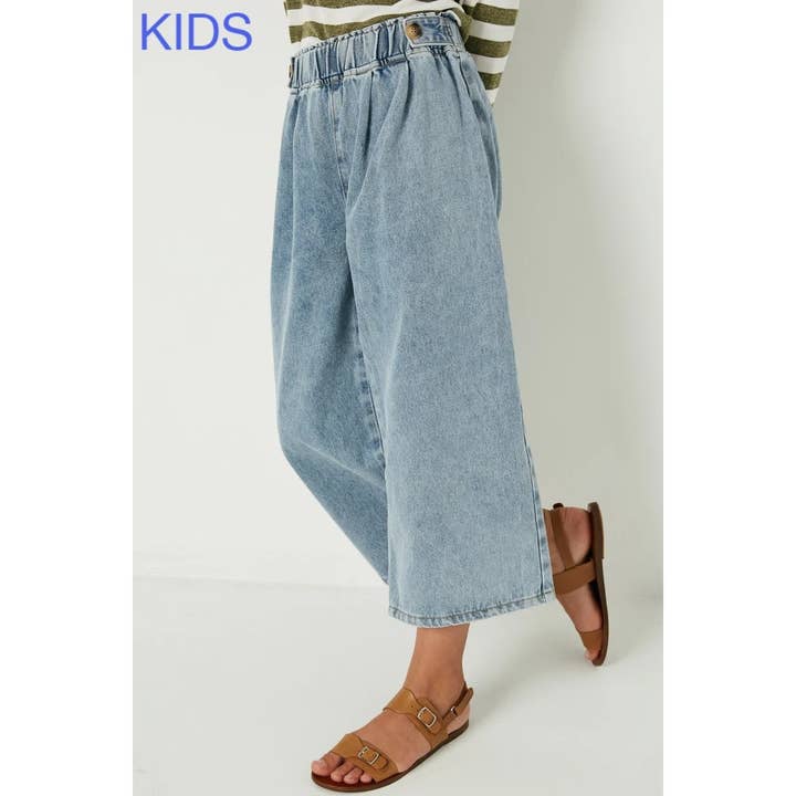 Verkürzte Denim-Hose für Mädchen für den Großhandel von Paperdoll