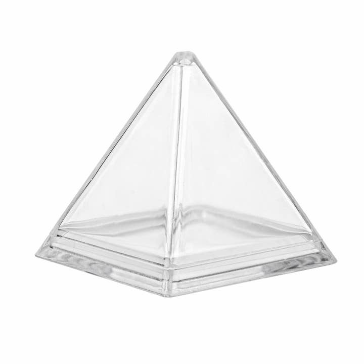 Pyramid Shaped Acrylic Candy Boxes 8 Pack 2.44"X2.44"X2.63" for wholesale by Hammont