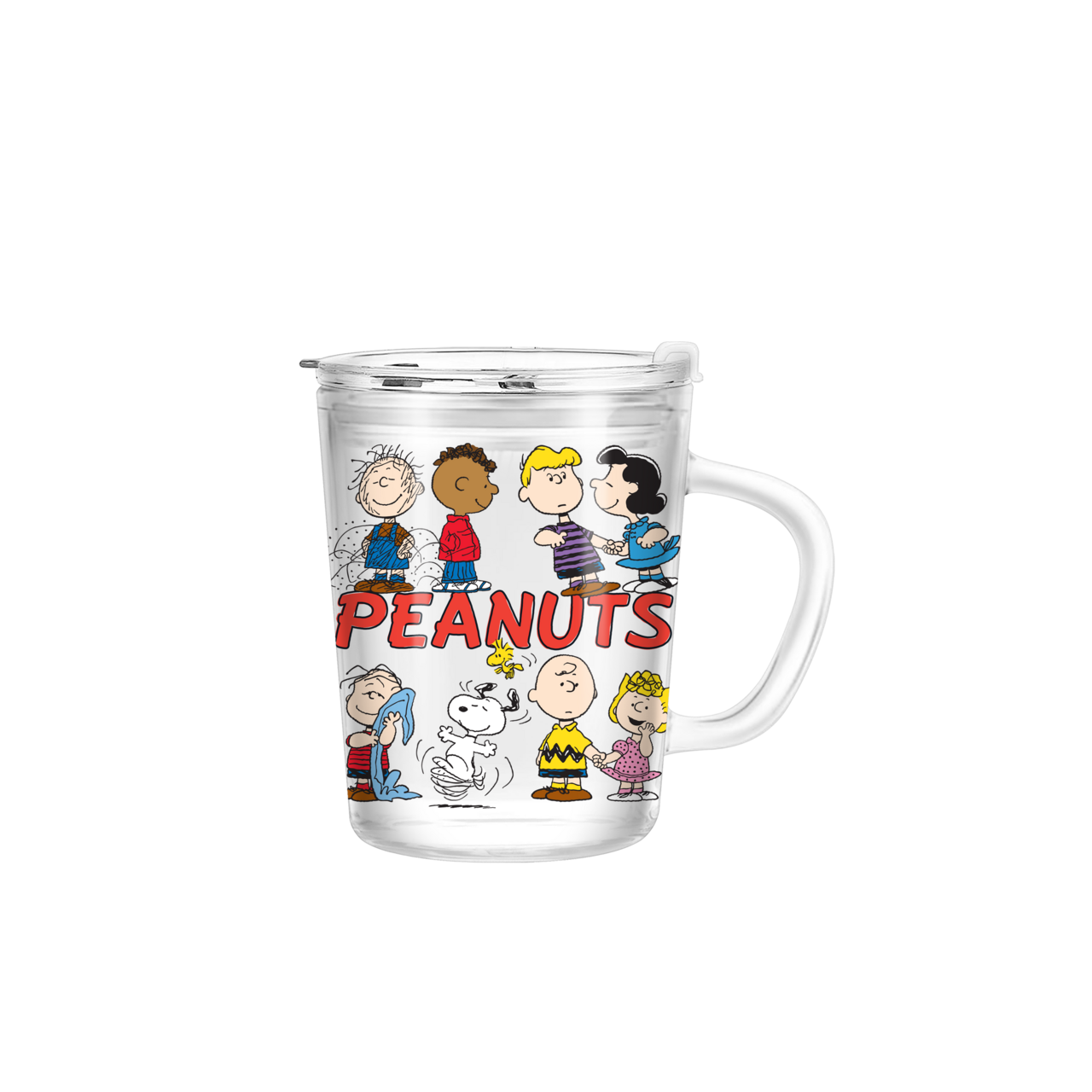 Silver Buffalo - Vente Gourde/bouteille isotherme - Mug de voyage en verre vintage Peanuts 14oz avec couvercle coulissant0