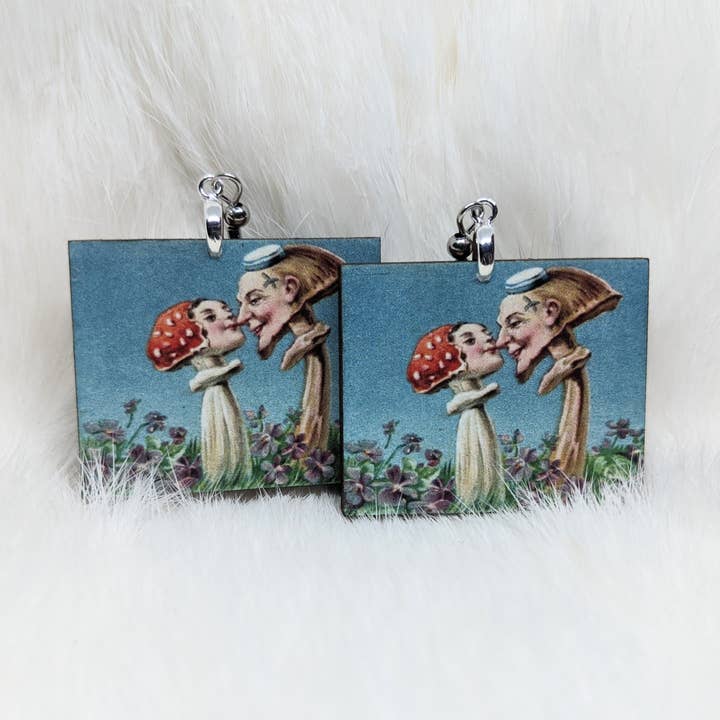 Boucles d'oreilles Amour Champignon pour la vente par Iamsonotcool