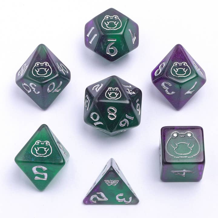 Wyrmforged Rollers - Rounded Plastic - Bog Frog Silver for wholesale by Hymgho Premium Dice