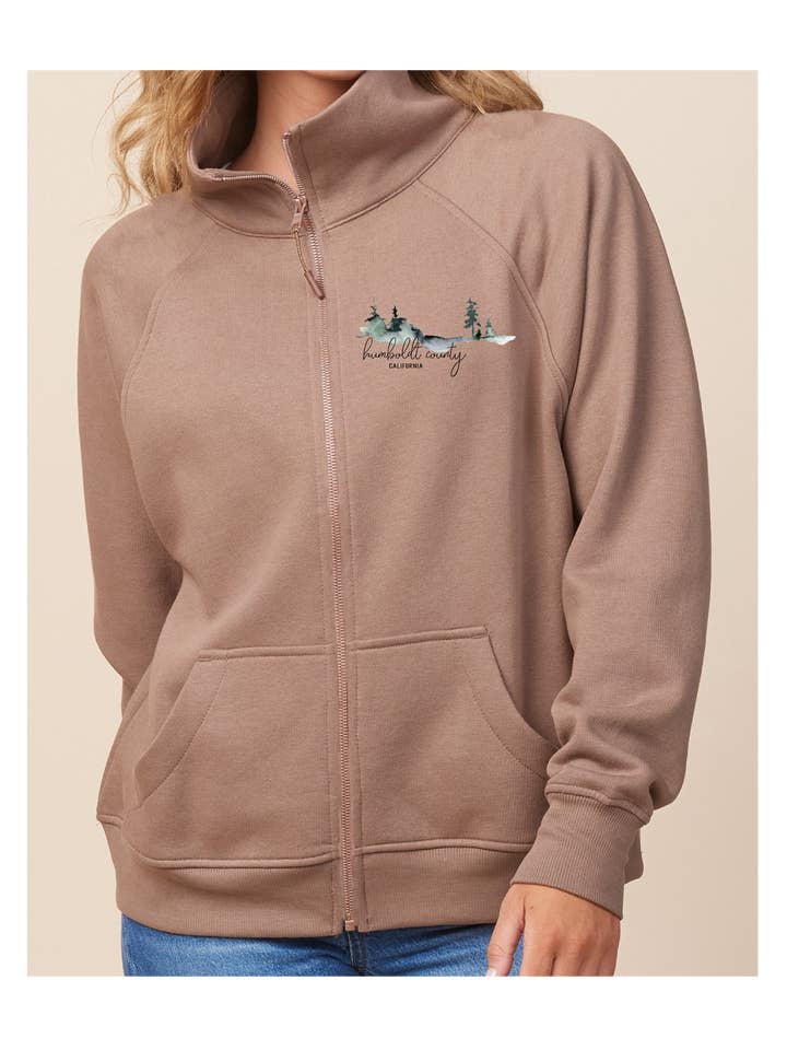 Rivage Peint - Veste Zippée Complète Femme sans Capuche - Personnalisable pour la vente par MT Brand Apparel