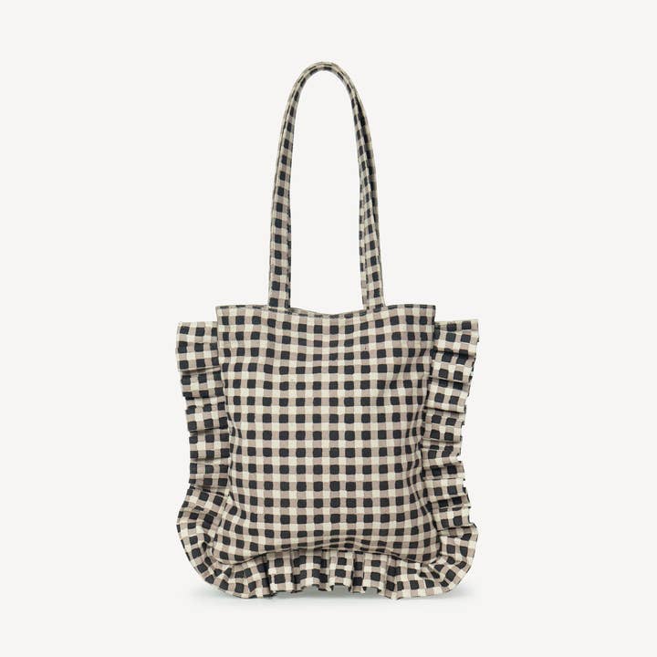 Momo Tote - Ink Gingham for wholesale by JOYN