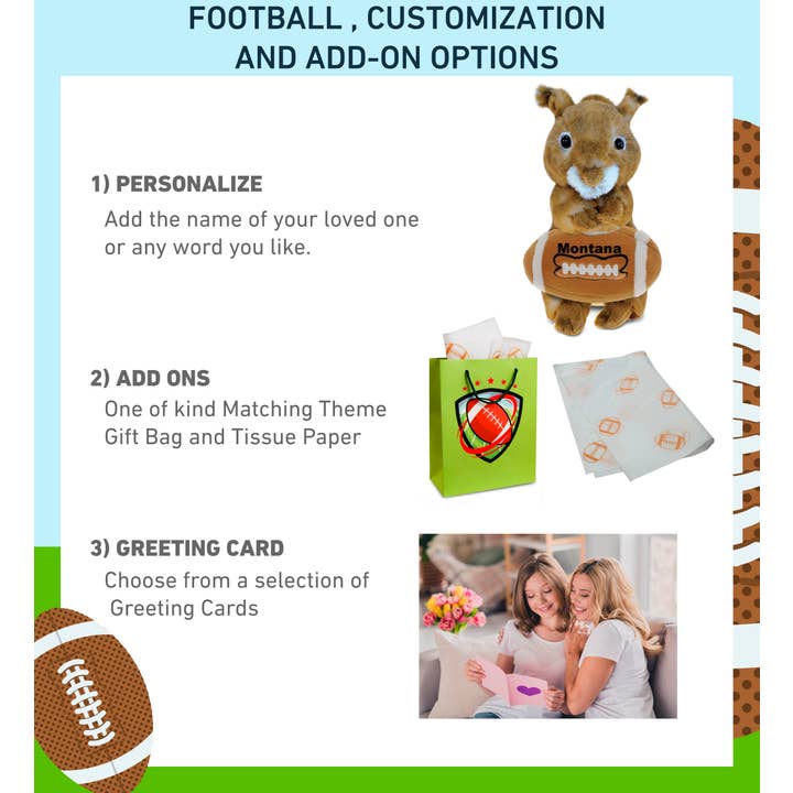 Cota Global - Wholesale Stuffed/Plush Toy - Kids & Baby - SUPER SOFT PLUSH - SQUIRREL WITH FOOTBALL PLUSH1