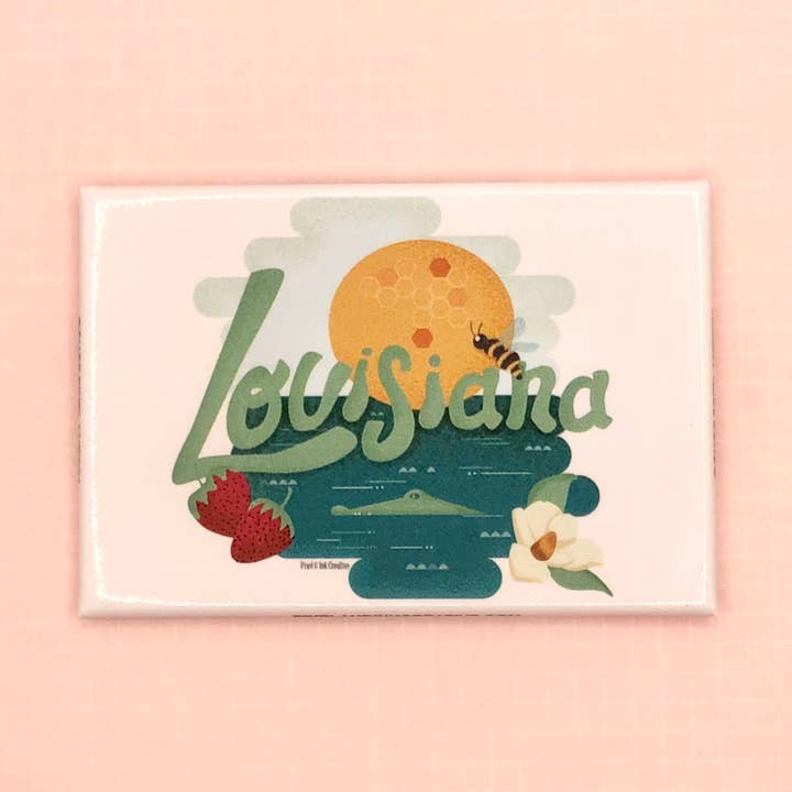 Greetings From Louisiana Magnet for wholesale by Pixel & Ink Creative