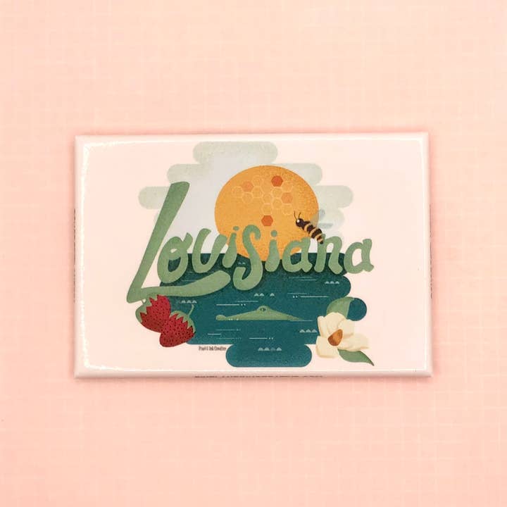 Magnet Salutations de la Louisiane pour la vente par Pixel & Ink Creative