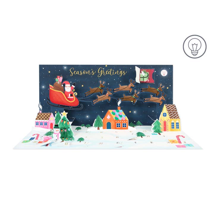 Up With Paper - Wholesale Advent Calendar - Pop-Up Advent Calendar with Lights- Holiday Gift & Decor2