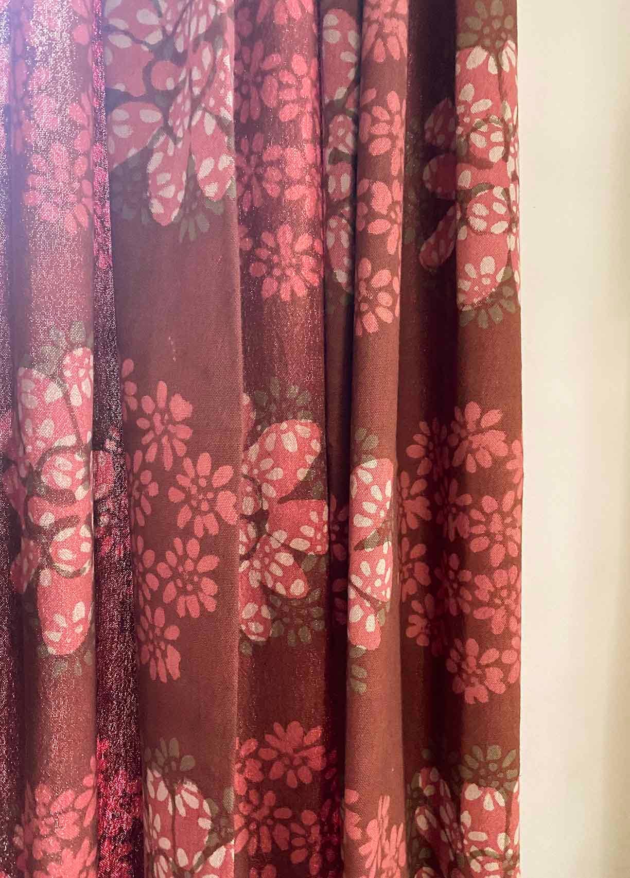 Ichcha - Wholesale Curtain - Floral Cotton Curtains | Hand Block Printed | Forget Me Not1