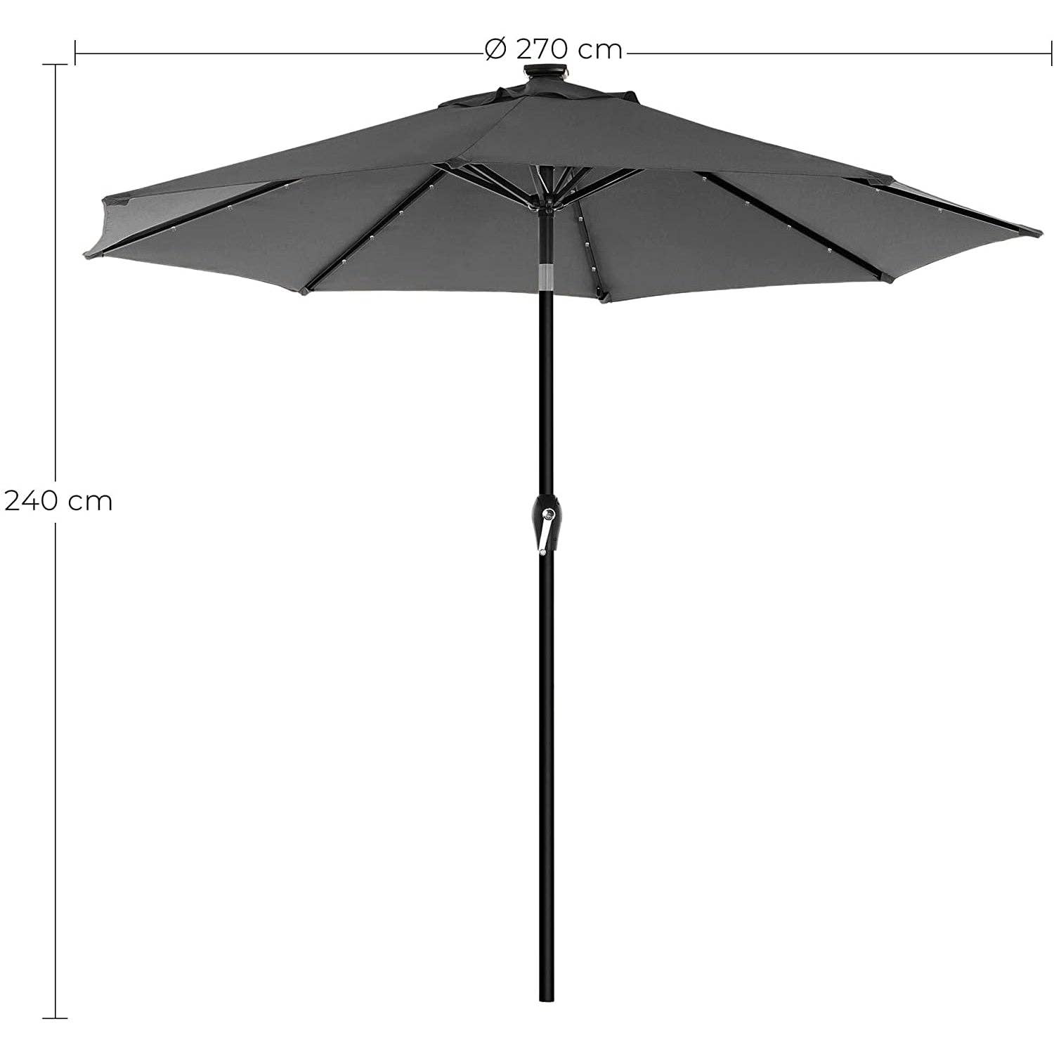 Mia Home - Wholesale Umbrella - Unisex - Nancy's Frere Lake Parasol - LED Lighting - Solar Powered2