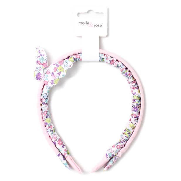 Inca UK – wholesale Fashion Headband - Kids – Card of 2 Floral fabric covered alicebands4