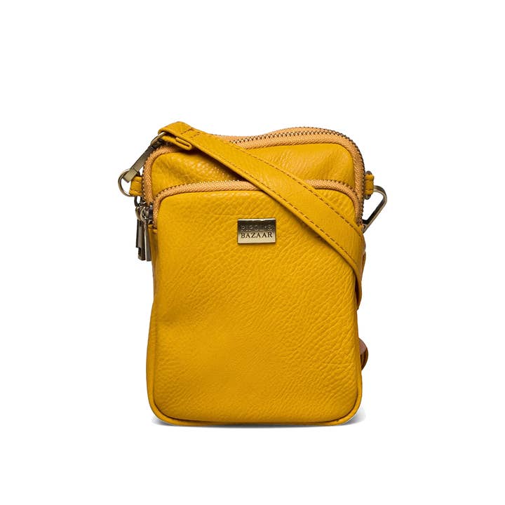 TRIPLE ZIP BAG MUSTARD PU for wholesale by PIPOL