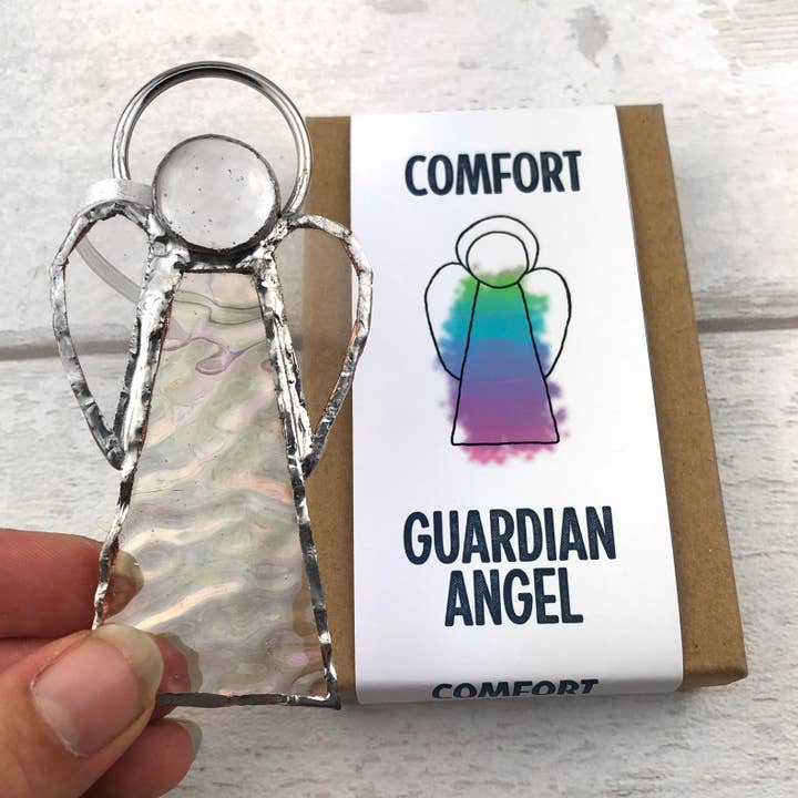 GlassHouse Design – Großhandel Sonnenfänger – Comfort Angel — Geschenk für Trauerfall in Buntglas1