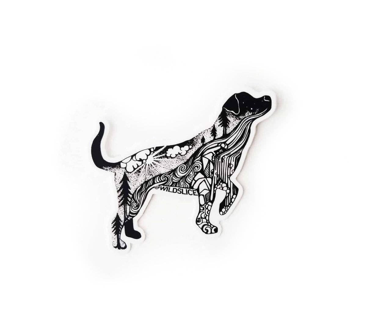 Wild Slice Designs - Wholesale Phone & Laptop Stickers - Hiking Dog 3” sticker
