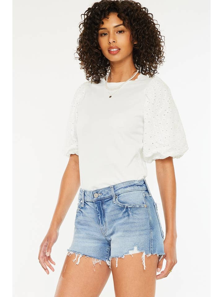 MEDIUM MID RISE BOY FRIEND FIT DENIM SHORTS-KC2600M for wholesale on Faire
