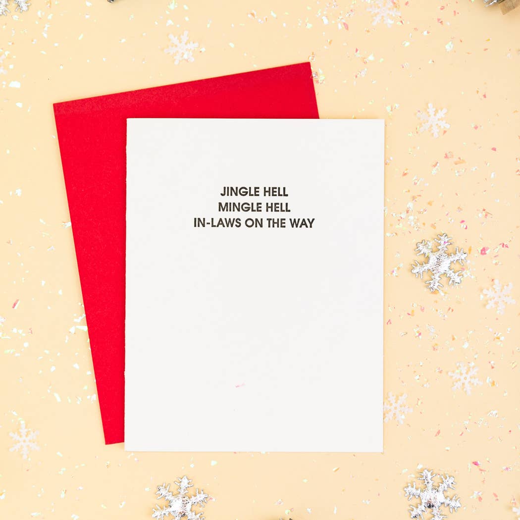Chez Gagné - Wholesale Christmas Card - Jingle Hell, In Laws On The Way - Holiday - Funny Christmas Card1