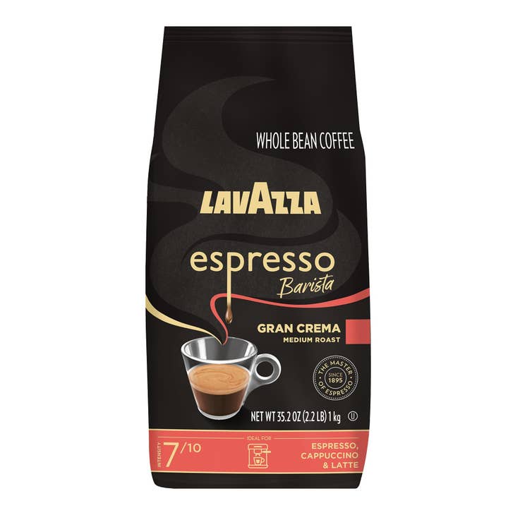 Lavazza - Wholesale Coffee Beans - Lavazza Espresso Barista Gran Crema Whole Bean Coffee Blend, Medium Espresso Roast, 2.2 lb Bag (Case of 6)