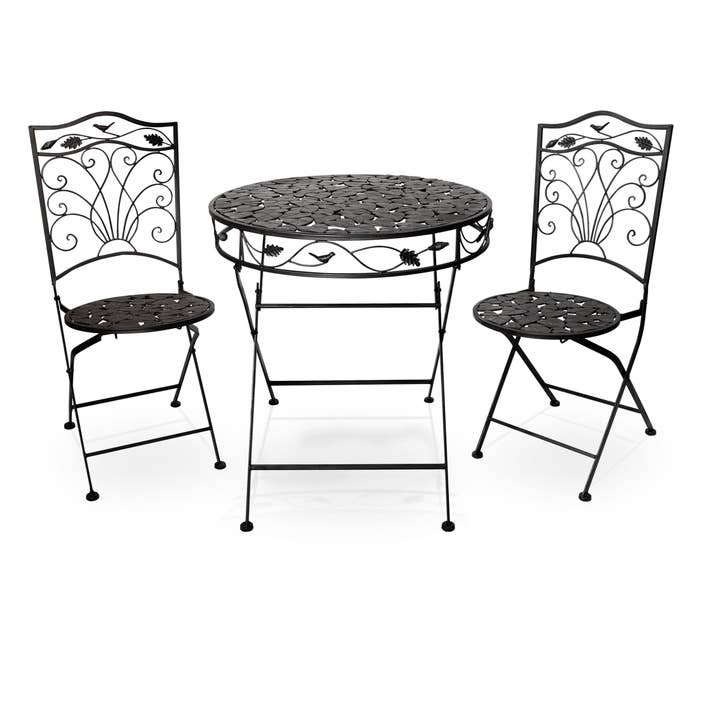 Alpine Corporation - Wholesale Patio Set - Alpine Corporation Leaf Metal Bistro Set - Table