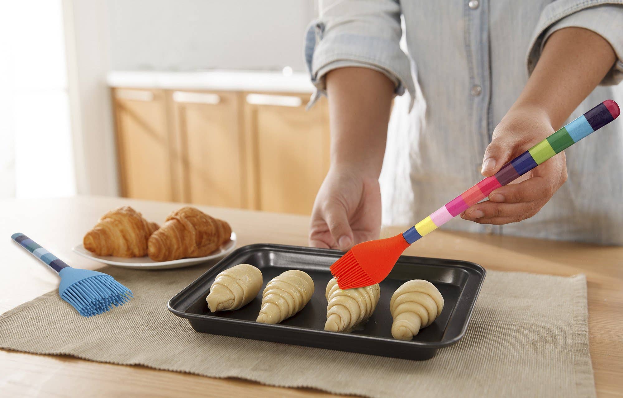 French Bull - Wholesale Basting Brush - Jelly Bean Stripe Silicone Brush4