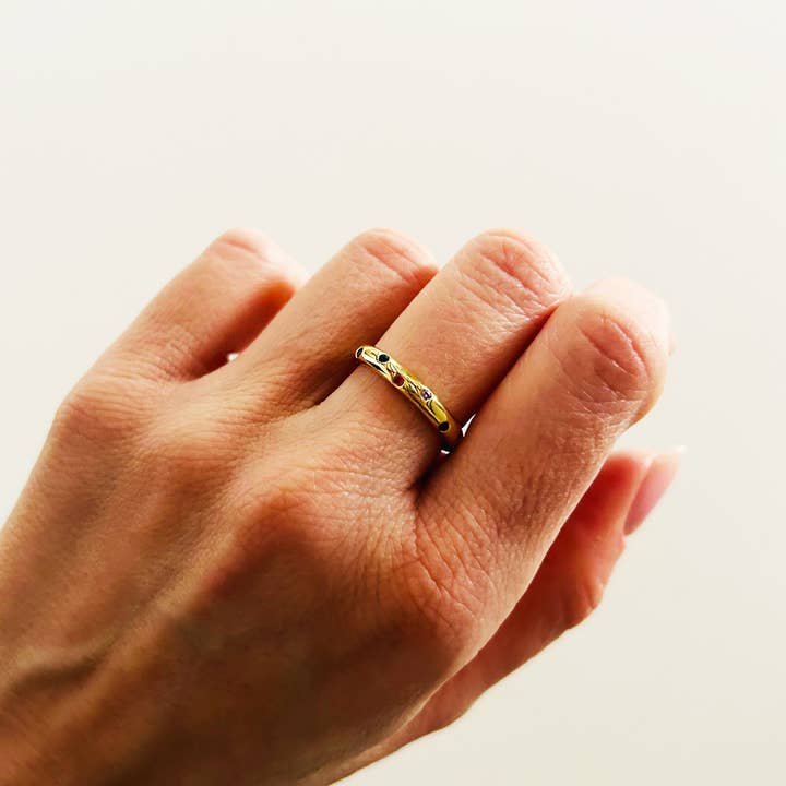 ÉCLAIRE - Wholesale Multi-Stone Ring - RAINBOW NUGGET RING1