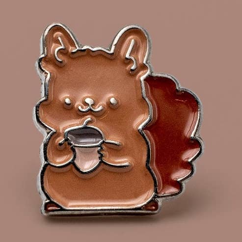 Kleine Eekhoorn Zachte Emaille Pin - mini bordvuller pin voor wholesale door Leon Römer Illustraties