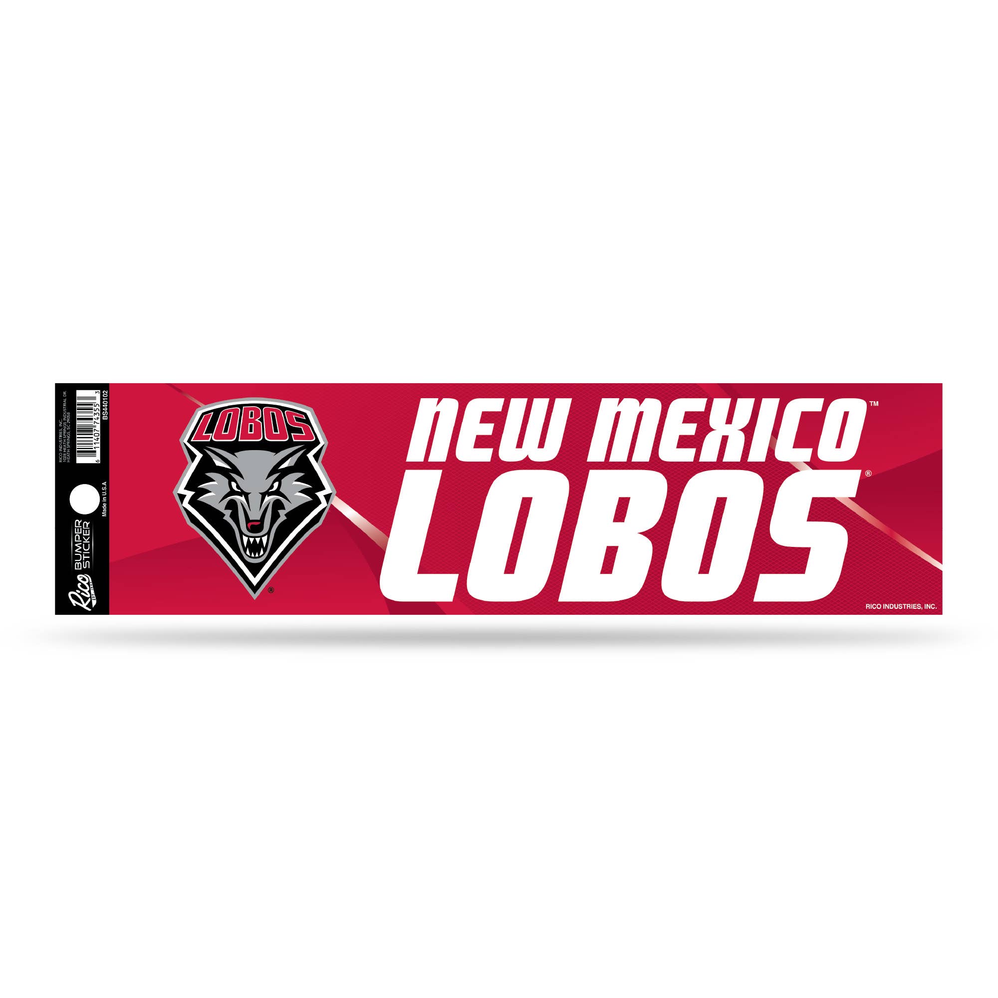 Rico Industries - Wholesale Sticker - NCAA  New Mexico Lobos  3" x 12" Bumper Sticker0