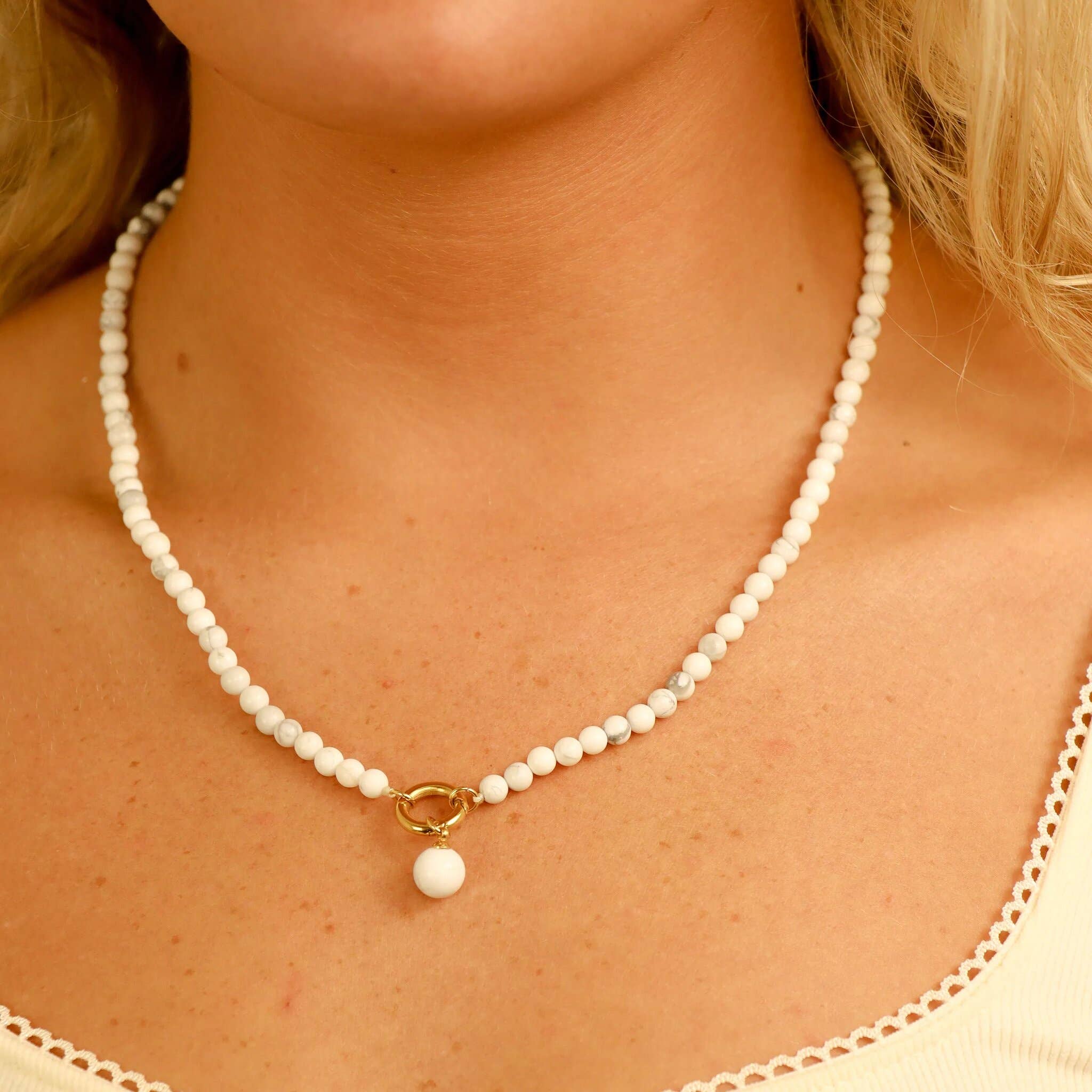 WJW - Wholesale Pendant/Charm Necklace - Semi Precious Natural Stone Charm Keeper Necklace12