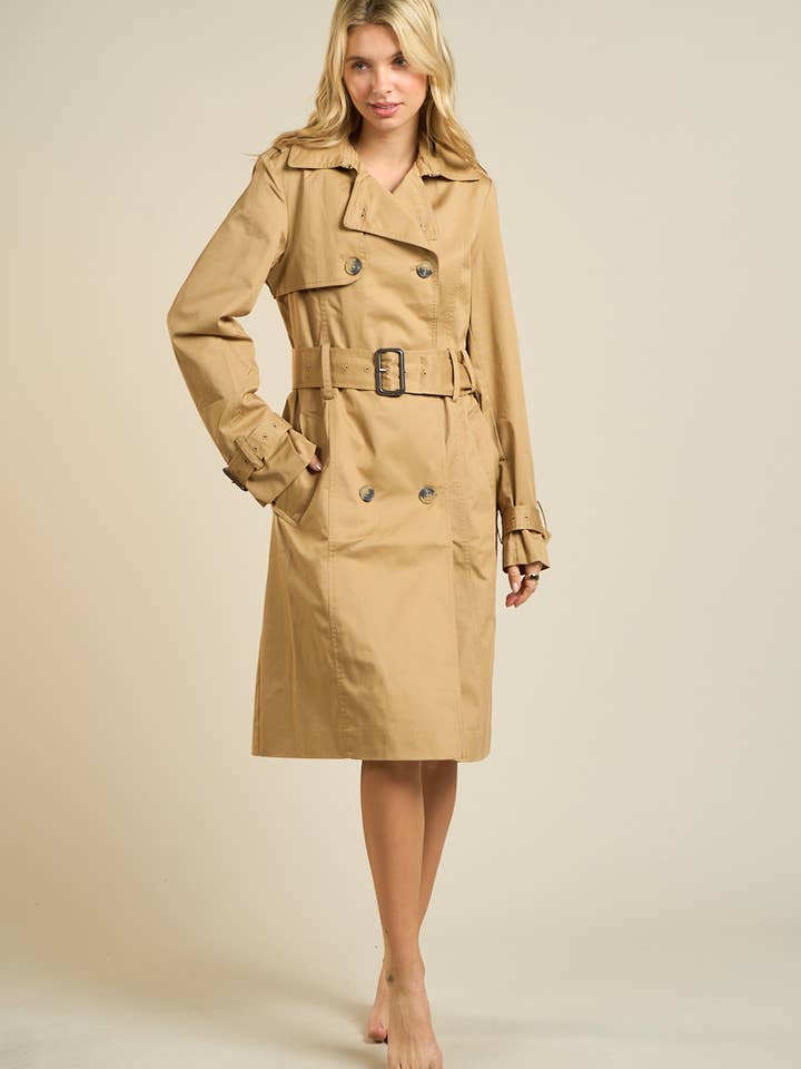 2872-Manteau Trench Classique Ceinturé pour la vente par ANWND
