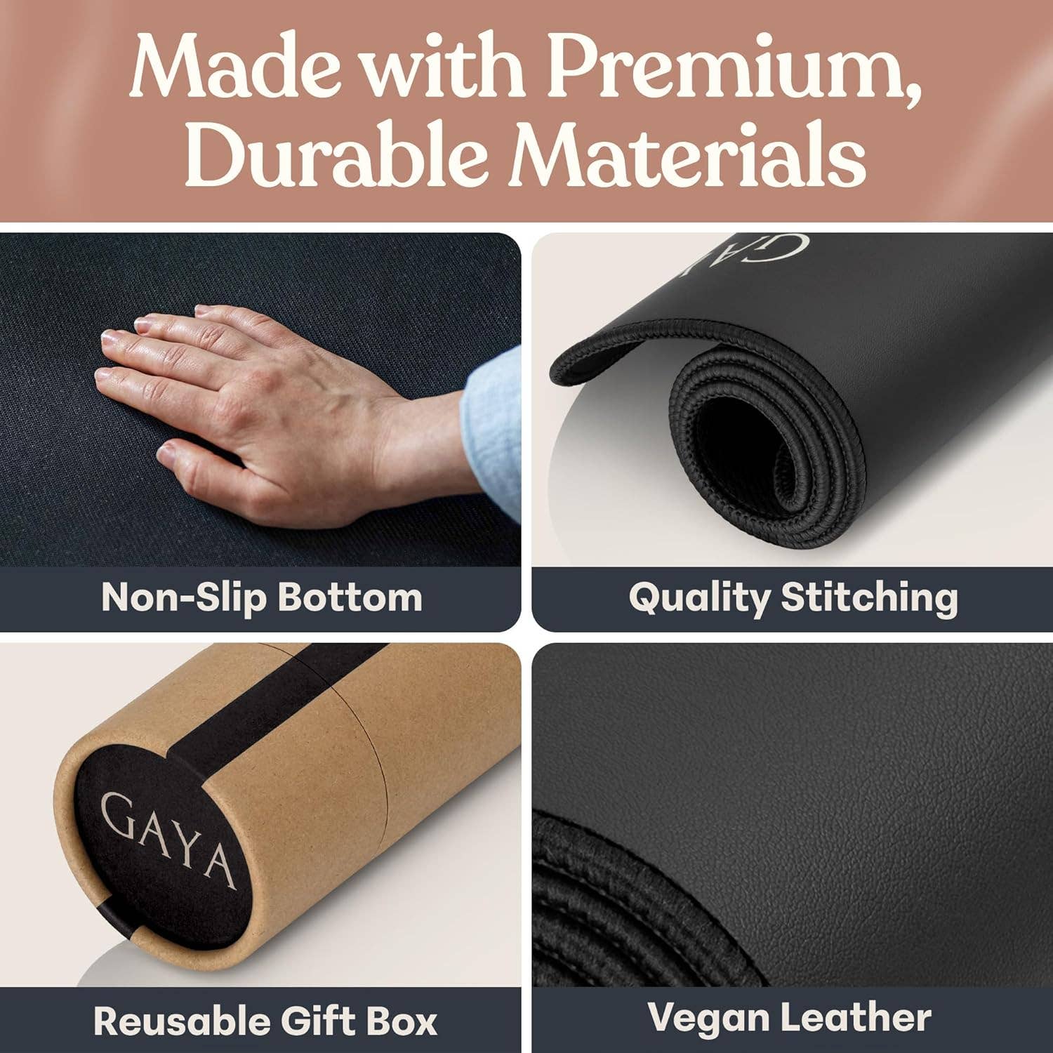 GAYA - Vendita all'ingrosso Tappetini da yoga - Tappetino di messa a terra - Migliora il sonno e riduce l'infiammazione, Nero6