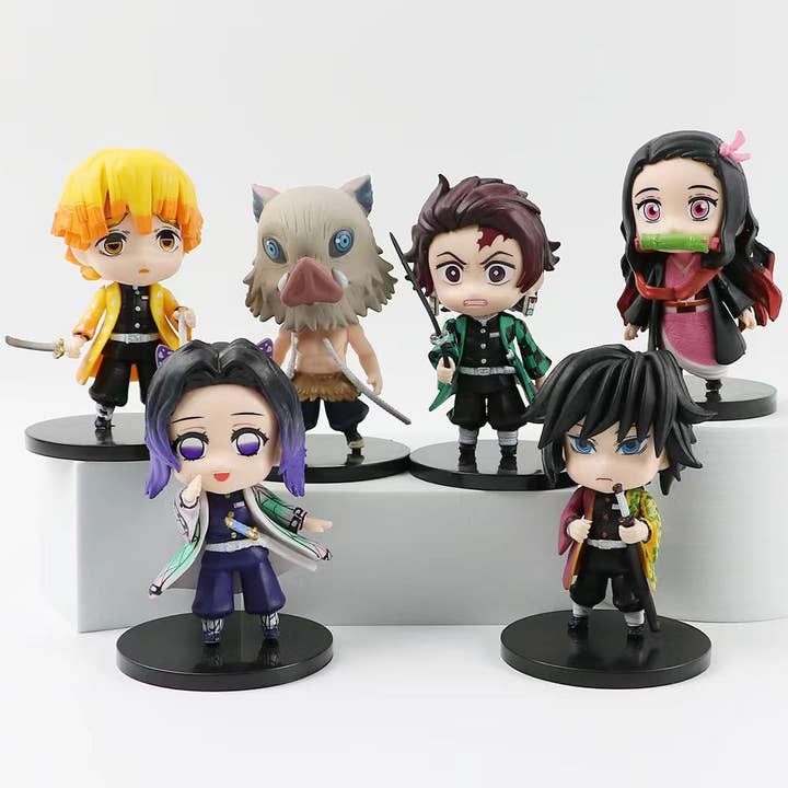 Demon Slayer: Kimetsu no Yaiba characters dolls ornament-6pcs set for wholesale by Little Trendy