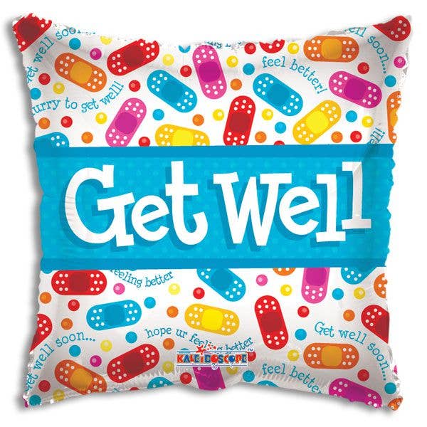 Get Well Bandaids Foil Balloon - Bagged for wholesale by Kelli's