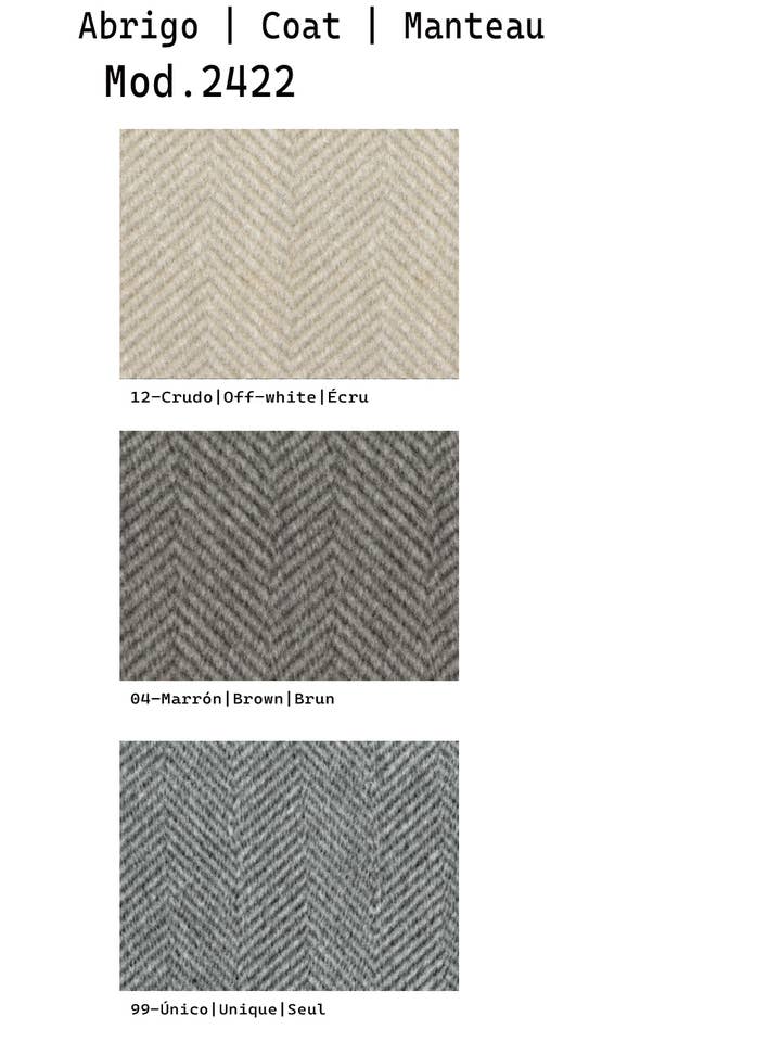 LOURDES CASTILLO – Großhandel Jacke – Damen – 372422L Wollmantel mit Fischgrätmuster2