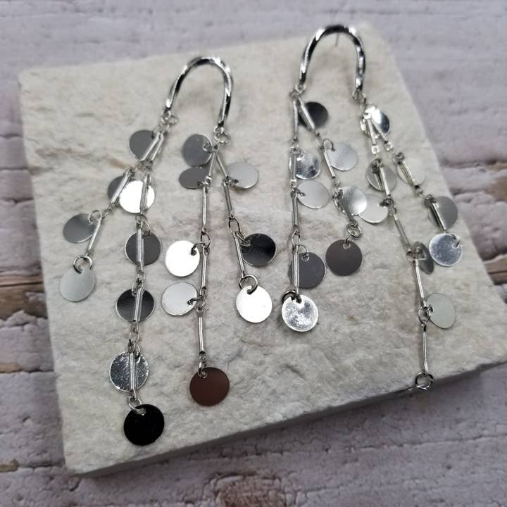 Tassel Disc Boho Earrings for wholesale by Treasure Wholesale