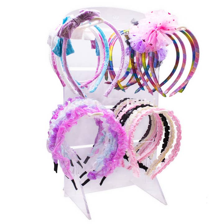 34 Headbands for Kids & Free Acrylic Accessories Display for wholesale by Frog Sac