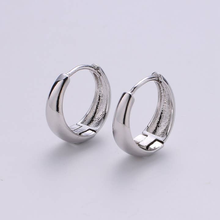 Aim Eternal - Wholesale Huggie Earrings - 24k Vermeil Gold Earrings, Huggie Earring, Tiny Earrings, Smooth Plated Earrings, Everyday Wear Earrings, Rosegold Earring, 18mm Earring K-653 K-6552