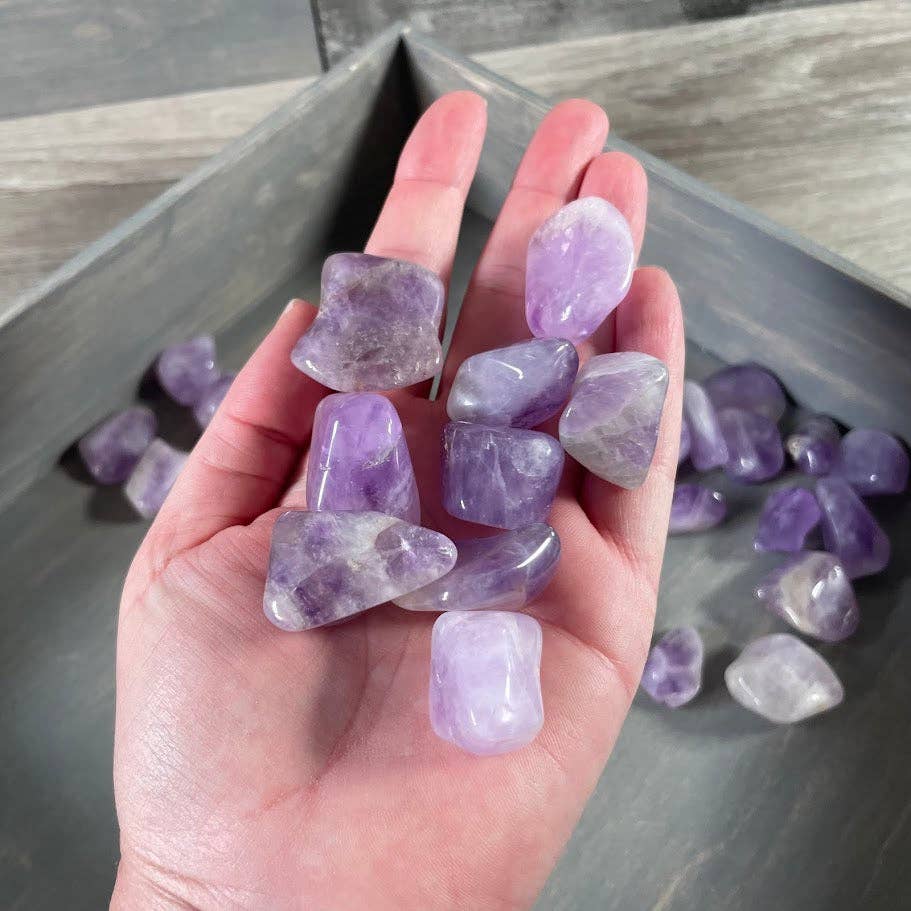 Keystone Crystals - Wholesale Spiritual Stone/Crystal - Bulk Amethyst Tumbled Stones – 1 lb Lot for Crystal Shops6