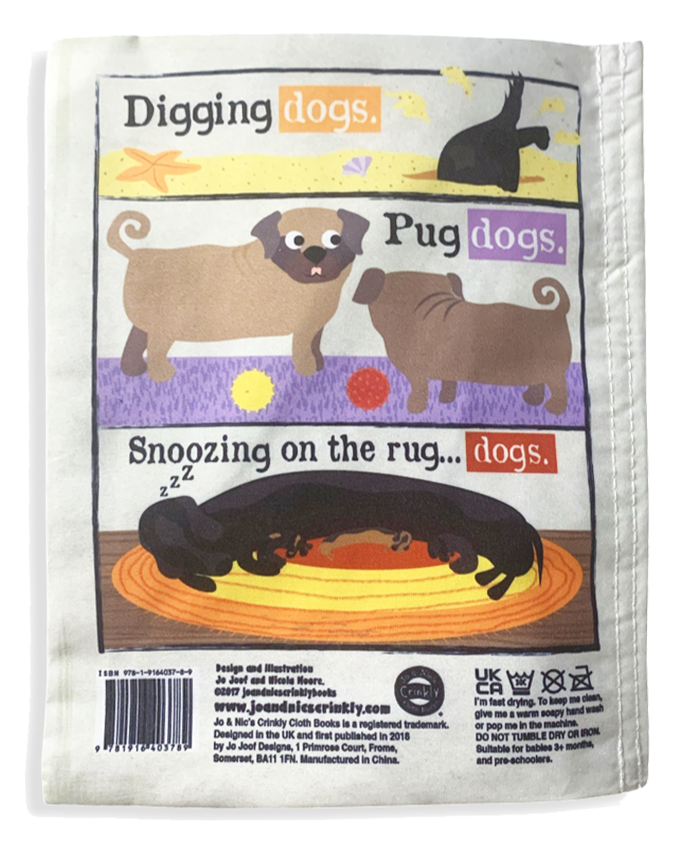 Jo & Nic's Crinkly Cloth Books - Wholesale Preschool Book (3-5) - Nursery Times Crinkly Newspaper - Just Dogs3