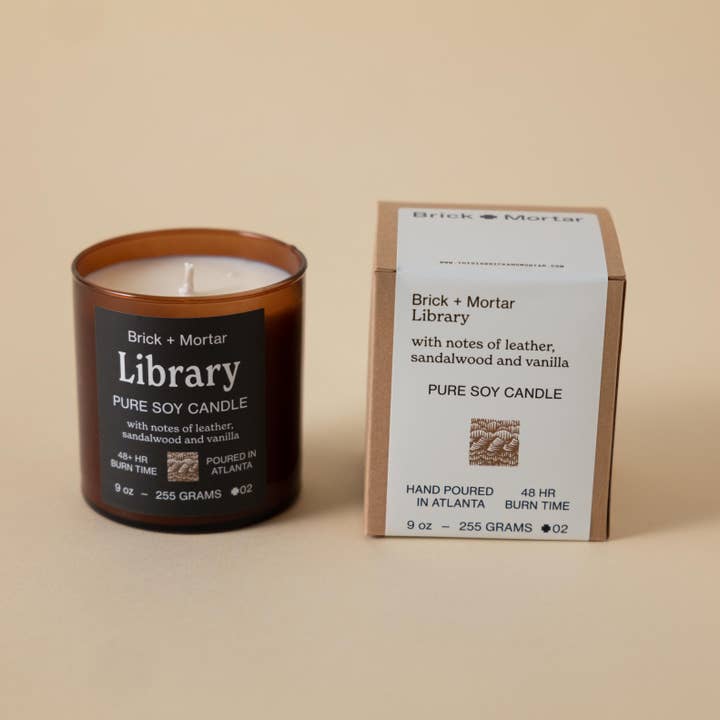 Brick+Mortar - Wholesale Jar/Filled Candle - Library Scented Candle